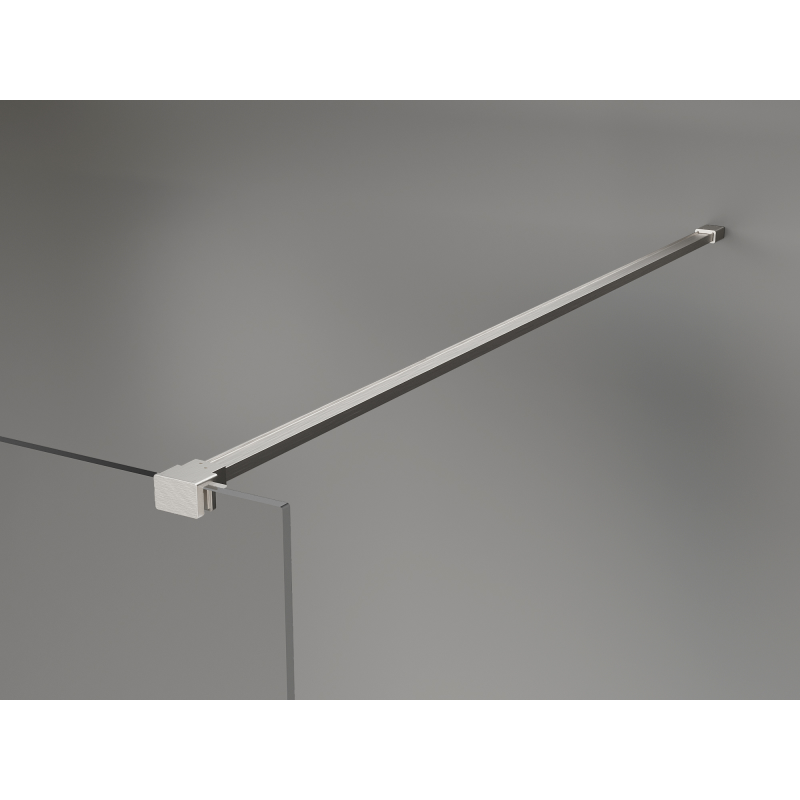 Mexen Kioto+ ścianka prysznicowa z półką Walk-in 130 x 200 cm, brąz 8 mm, nikiel szczotkowany - 800-130-121-97-32
