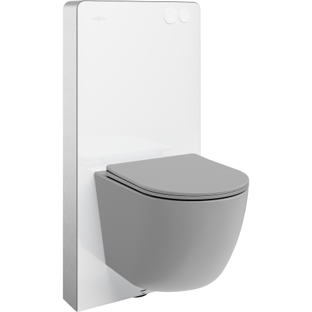 Mexen zestaw natynkowy WC stelaż pneumatyczny Tex Air G z miską WC Lena i deską wolnoopadającą, biały/złoty - 615030224005A-20