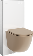 Mexen zestaw natynkowy WC stelaż pneumatyczny Tex Air G z miską WC Lena i deską wolnoopadającą, cappuccino mat