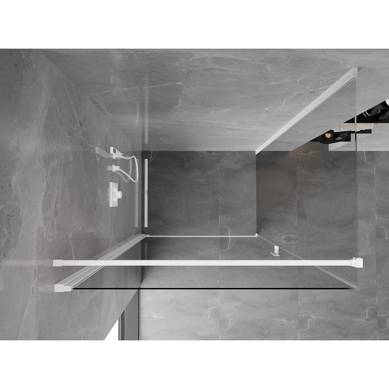 Mexen Mist-B kabina prysznicowa uchylna 70 x 80 cm, transparent, biała - 8A2T-070-080-20-00
