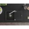 Mexen Pablo zlewozmywak granitowy 1-komorowy z ociekaczem i baterią kuchenną Duero, czarny - 6510-77-671600-00