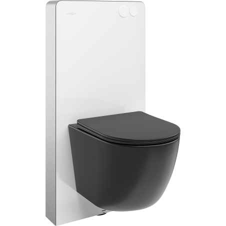 Mexen zestaw natynkowy WC stelaż pneumatyczny Tex Air G z miską WC Lena i deską wolnoopadającą, czarny mat - 615030221085A-20