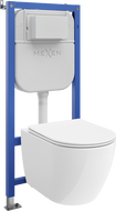Mexen zestaw podtynkowy WC stelaż Tex E z miską WC Lena 2.0 i deską wolnoopadającą, biały - 61093022L4000