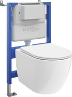 Mexen zestaw podtynkowy WC stelaż pneumatyczny Tex Air XS-F z miską WC Lena 2.0 i deską wolnoopadającą, biały - 61083022L4000A