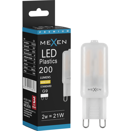 Mexen Aura żarówka LED G9, 2W, Ciepła - 3000K, 200 lm - L120-G9-0230-01