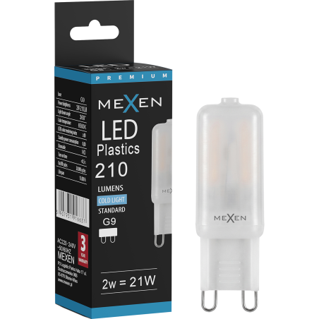 Mexen Aura żarówka LED G9, 2W, Zimna - 6500K, 210 lm - L120-G9-0265-01