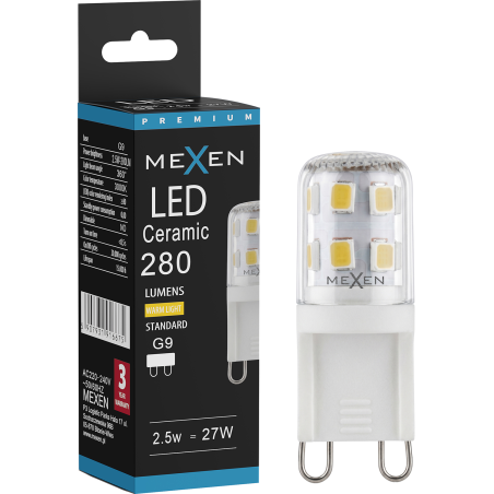 Mexen Aura żarówka LED G9, 2,5W, Ciepła - 3000K, 280 lm - L121-G9-0230-01