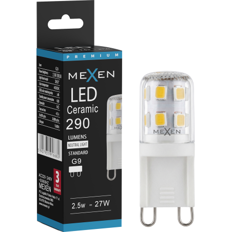 Mexen Aura żarówka LED G9, 2,5W, Neutralna - 4000K, 290 lm - L121-G9-0240-01