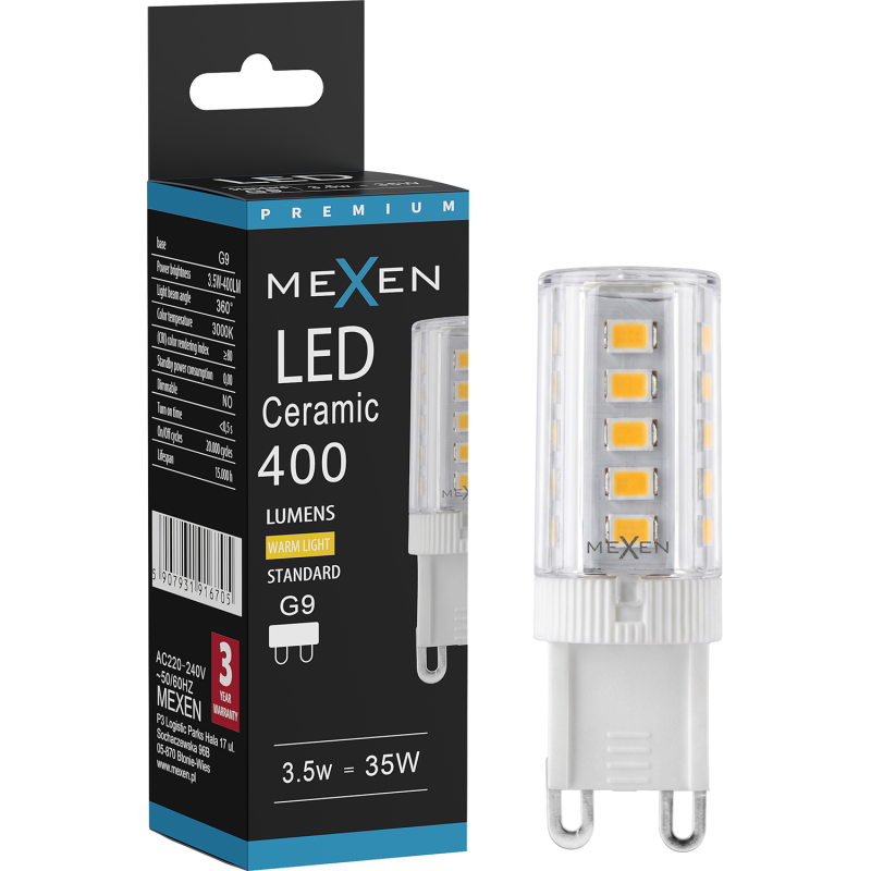 Mexen Aura żarówka LED G9, 3,5W, Ciepła - 3000K, 400 lm - L121-G9-0330-01