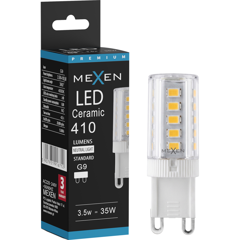 Mexen Aura żarówka LED G9, 3,5W, Neutralna - 4000K, 410 lm - L121-G9-0340-01