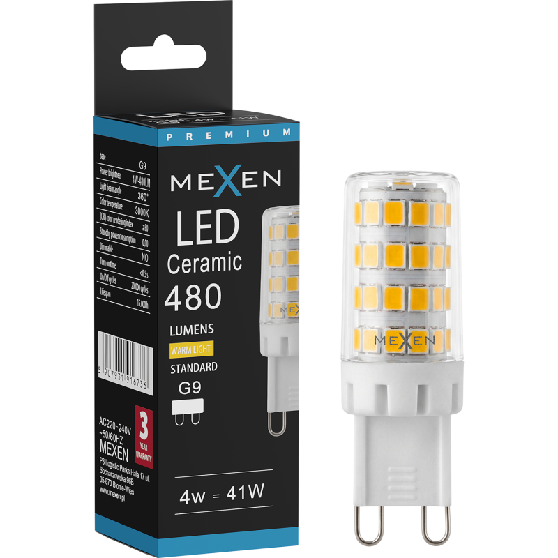Mexen Aura żarówka LED G9, 4W, Ciepła - 3000K, 480 lm - L121-G9-0430-01