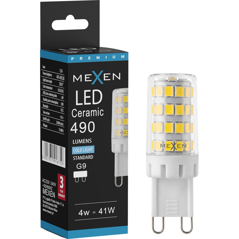Mexen Aura żarówka LED G9, 4W, Zimno - 6500K, 490 lm - L121-G9-0465-01