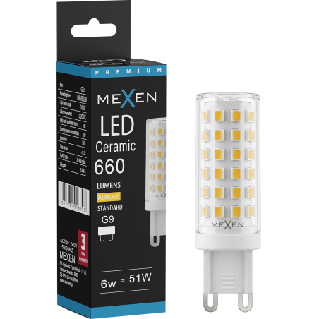 Mexen Aura żarówka LED G9, 6W, Ciepła - 3000K, 660 lm - L121-G9-0630-01