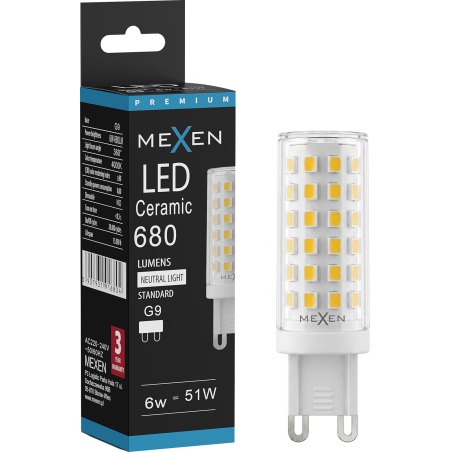 Mexen Aura żarówka LED G9, 6W, Neutralna - 4000K, 680 lm - L121-G9-0640-01