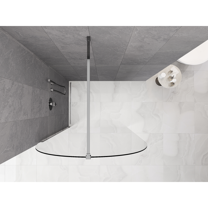 Mexen Kioto-Q ścianka prysznicowa Walk-in 90 x 200 cm, transparent 8 mm, chrom - 800-090-101-01-00-Q