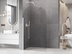 Mexen Kioto-Q ścianka prysznicowa Walk-in 100 x 200 cm, transparent 8 mm, biała - 800-100-101-20-00-Q