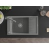 Mexen Elias zlewozmywak granitowy 1-komorowy z ociekaczem i baterią kuchenną Duero, szary - 6511-71-671600-71