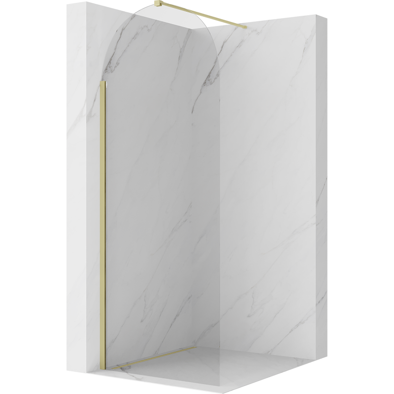 Mexen Kioto-Q ścianka prysznicowa Walk-in 80 x 200 cm, transparent 8 mm, złota - 800-080-101-50-00-Q