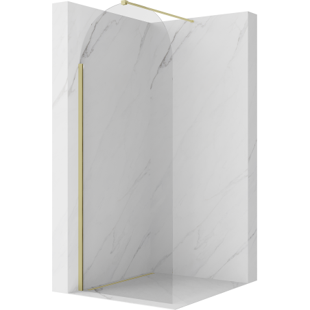 Mexen Kioto-Q ścianka prysznicowa Walk-in 80 x 200 cm, transparent 8 mm, złota - 800-080-101-50-00-Q