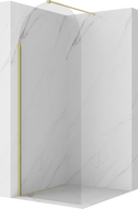 Mexen Kioto-Q ścianka prysznicowa Walk-in 90 x 200 cm, transparent 8 mm, złota szczotkowana - 800-090-101-55-00-Q