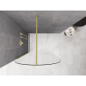 Mexen Kioto-Q ścianka prysznicowa Walk-in 90 x 200 cm, transparent 8 mm, złota szczotkowana - 800-090-101-55-00-Q
