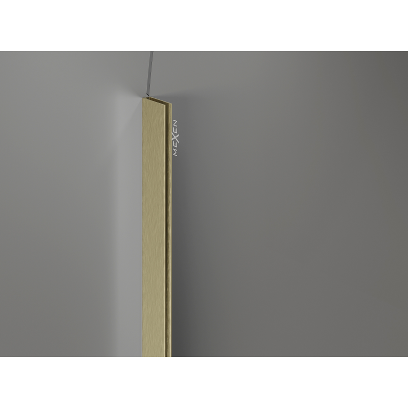 Mexen Kioto-Q ścianka prysznicowa Walk-in 100 x 200 cm, transparent 8 mm, złota szczotkowana - 800-100-101-55-00-Q