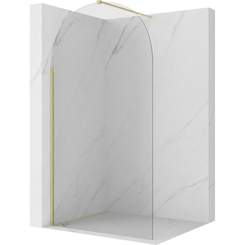 Mexen Kioto-Q ścianka prysznicowa Walk-in 100 x 200 cm, transparent 8 mm, złota szczotkowana - 800-100-101-55-00-Q