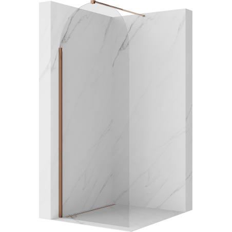 Mexen Kioto-Q ścianka prysznicowa Walk-in 80 x 200 cm, transparent 8 mm, złota szczotkowana - 800-080-101-55-00-Q