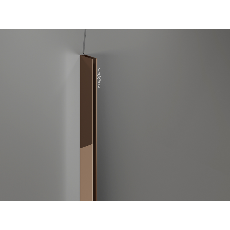 Mexen Kioto-Q ścianka prysznicowa Walk-in 80 x 200 cm, transparent 8 mm, złota szczotkowana - 800-080-101-55-00-Q