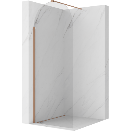 Mexen Kioto-Q ścianka prysznicowa Walk-in 80 x 200 cm, transparent 8 mm, miedź szczotkowana - 800-080-101-65-00-Q