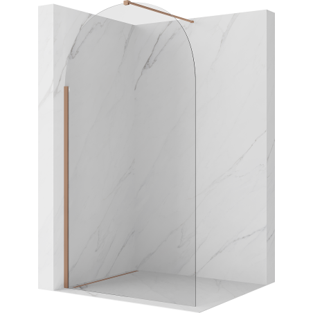 Mexen Kioto-Q ścianka prysznicowa Walk-in 100 x 200 cm, transparent 8 mm, miedź szczotkowana - 800-100-101-65-00-Q