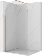 Mexen Kioto-Q ścianka prysznicowa Walk-in 100 x 200 cm, transparent 8 mm, miedź szczotkowana - 800-100-101-65-00-Q