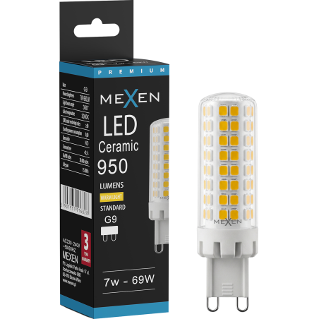 Mexen Aura żarówka LED G9, 7W, Ciepła - 3000K, 950 lm - L121-G9-0730-01