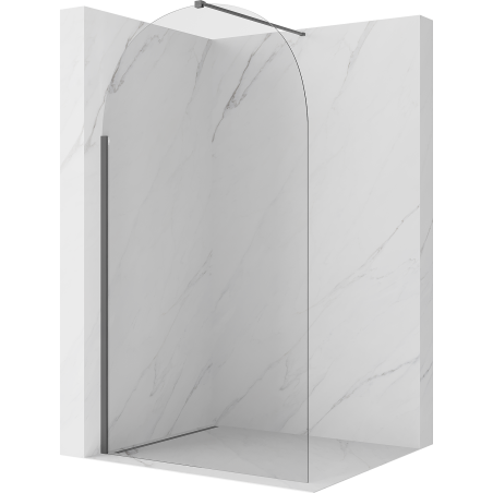 Mexen Kioto-Q ścianka prysznicowa Walk-in 90 x 200 cm, transparent 8 mm, gun gray szczotkowany - 800-090-101-66-00-Q