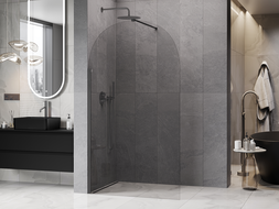 Mexen Kioto-Q ścianka prysznicowa Walk-in 90 x 200 cm, transparent 8 mm, gun gray szczotkowany - 800-090-101-66-00-Q