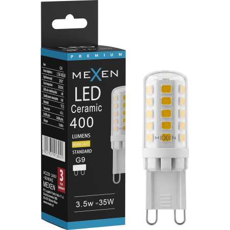 Mexen Aura żarówka LED ściemnialna G9, 3,5W, Ciepła - 3000K, 400 lm - L122-G9-0330-01