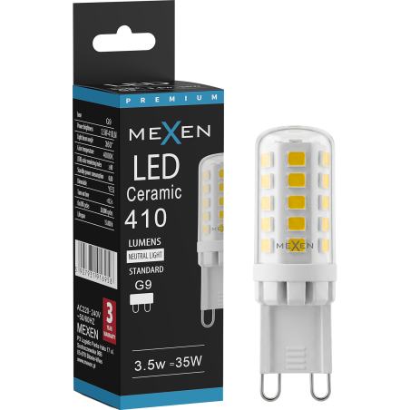 Mexen Aura żarówka LED ściemnialna G9, 3,5W, Neutralna - 4000K, 410 lm - L122-G9-0340-01
