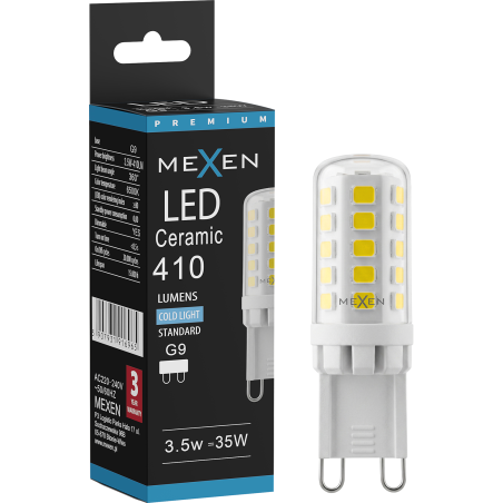 Mexen Aura żarówka LED ściemnialna G9, 3,5W, Zimna - 6500K, 410 lm - L122-G9-0365-01
