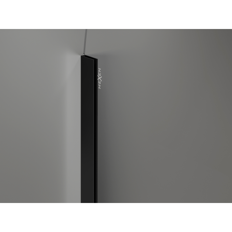 Mexen Kioto-Q ścianka prysznicowa Walk-in 90 x 200 cm, transparent 8 mm, czarna - 800-090-101-70-00-Q