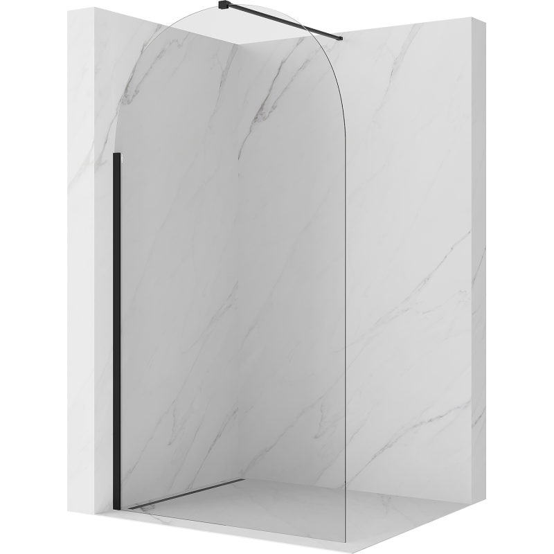Mexen Kioto-Q ścianka prysznicowa Walk-in 90 x 200 cm, transparent 8 mm, czarna - 800-090-101-70-00-Q