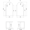 Mexen Kioto-Q ścianka prysznicowa Walk-in 90 x 200 cm, transparent 8 mm, nikiel szczotkowany - 800-090-101-97-00-Q