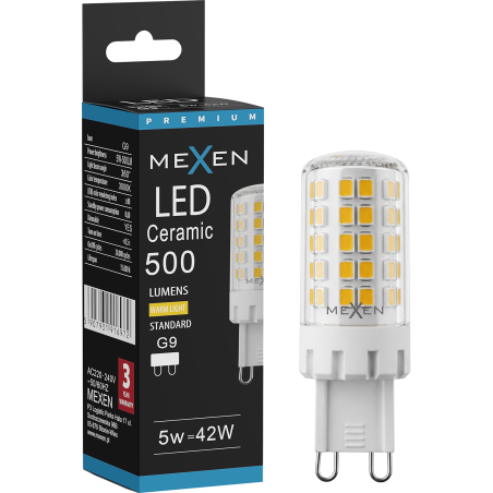 Mexen Aura żarówka LED ściemnialna G9, 5W, Ciepła - 3000K, 500 lm - L122-G9-0530-01