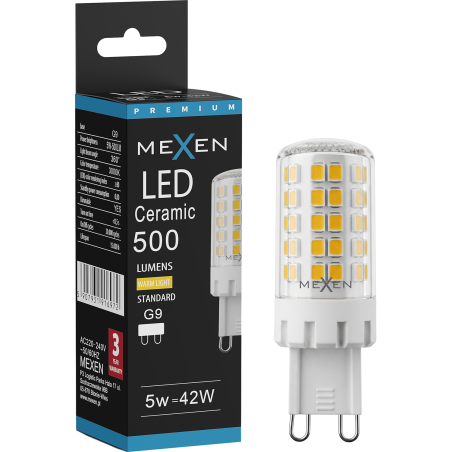 Mexen Aura żarówka LED ściemnialna G9, 5W, Zimna - 6500K, 520 lm - L122-G9-0565-01