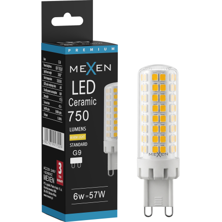 Mexen Aura żarówka LED ściemnialna G9, 6W, Ciepła - 3000K, 750 lm - L122-G9-0630-01