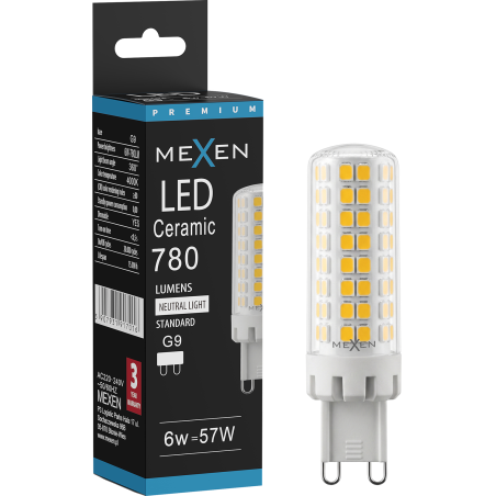 Mexen Aura żarówka LED ściemnialna G9, 6W, Neutralna - 4000K, 780 lm - L122-G9-0640-01