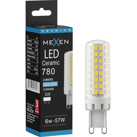 Mexen Aura żarówka LED ściemnialna G9, 6W, Zimna - 6500K, 780 lm - L122-G9-0665-01