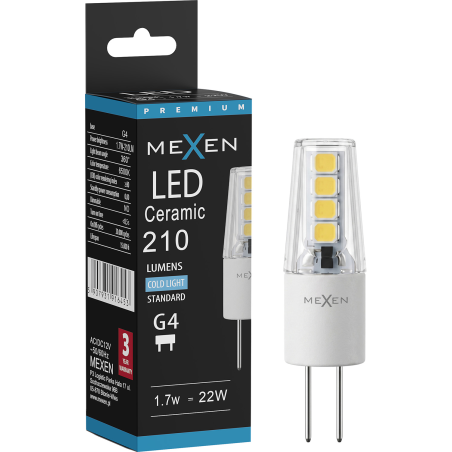 Mexen Oris żarówka LED G4, 1,7W, Zimna - 6500K, 210 lm - L115-G4-0165-02