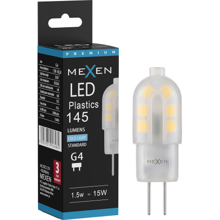 Mexen Oris żarówka LED G4, 1,5W, Zimna - 6500K, 145 lm - L115-G4-0165-03