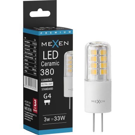 Mexen Oris żarówka LED G4, 3W, Neutralna - 4000K, 380 lm - L115-G4-0340-01