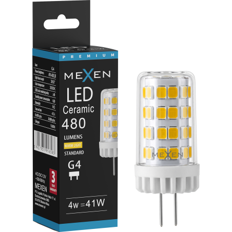 Mexen Oris żarówka LED G4, 4W, Ciepła - 3000K, 480 lm - L115-G4-0430-01